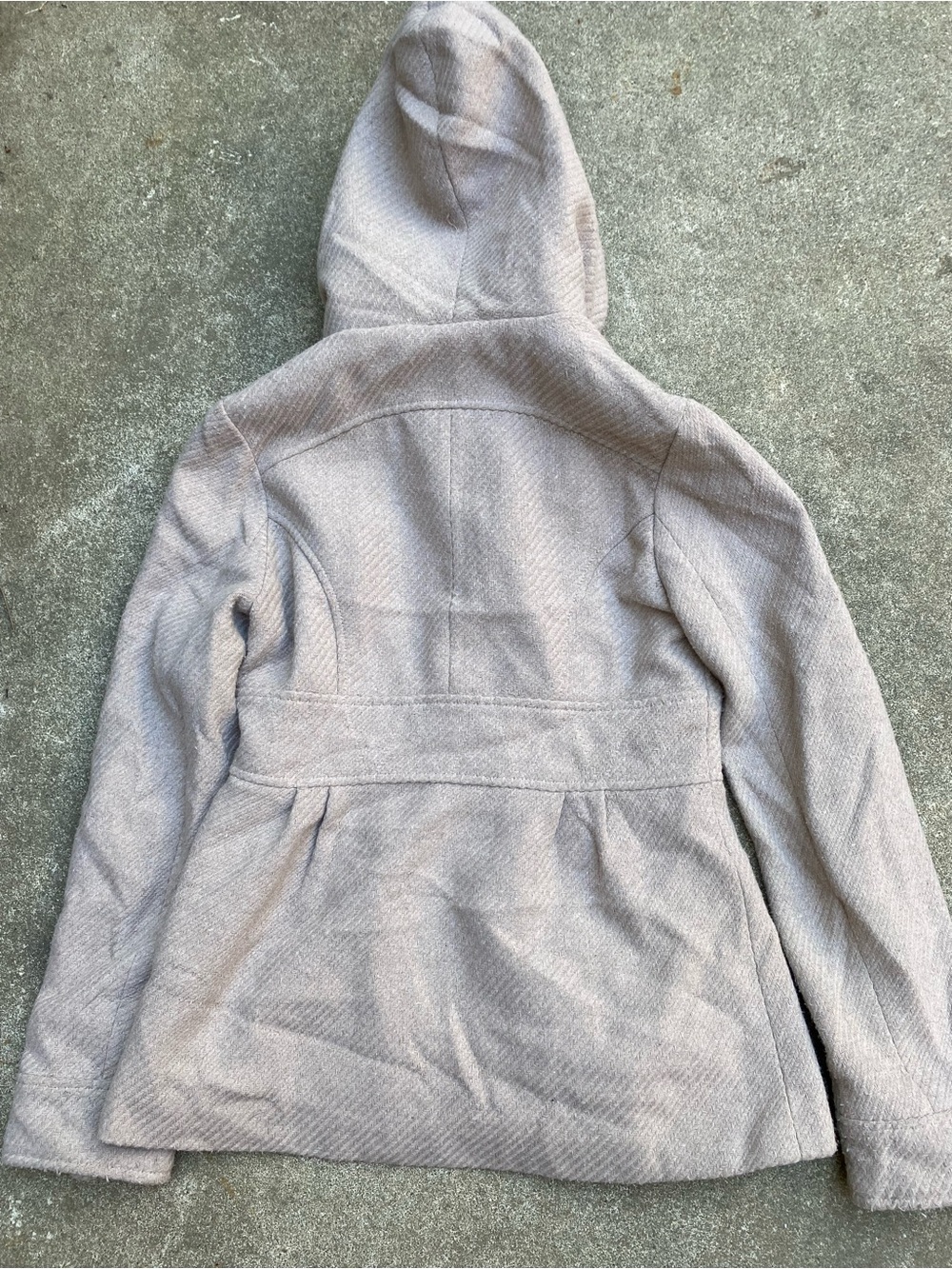 Jack by BB Dakota Hooded Peacoat Jacket Beige Tan Cream Size XS Winter - Picture 2 of 3